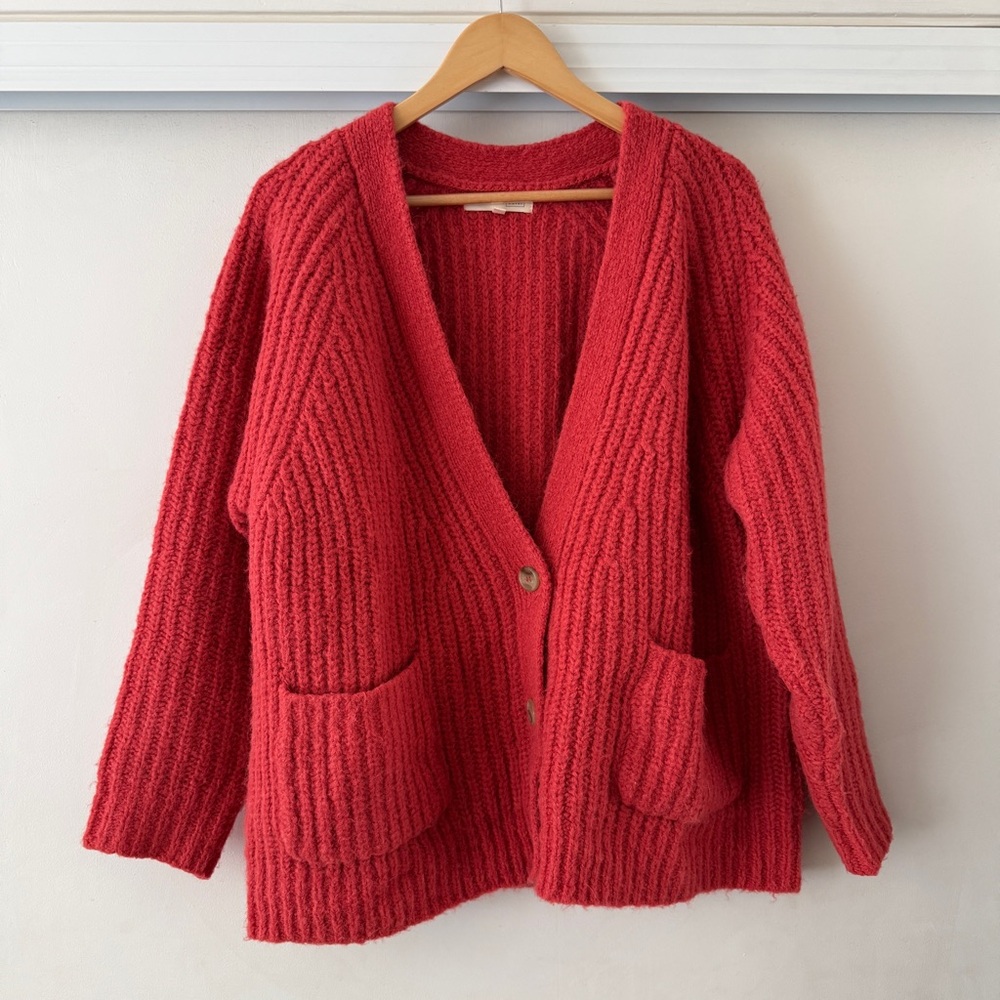 Hansel From Basel Red Women's Cardigan Sweater